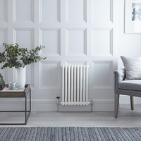Radiatore Orizzontale Bianco in Stile Ghisa - 600 x 425 x 68mm - 510W - Regent