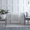 Radiatore Orizzontale Bianco in Stile Ghisa - 600 x 605 x 100mm - 950W - Regent