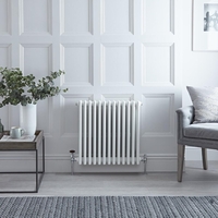 Radiatore Orizzontale Bianco in Stile Ghisa - 600 x 605 x 139mm - 1234W - Regent