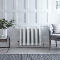 Radiatore Orizzontale Bianco in Stile Ghisa - 600 x 785 x 139mm - 1613W - Regent