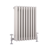 Radiatore Orizzontale Bianco in Stile Ghisa - 854W - 600mm x 425mm