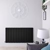 Radiatore Orizzontale Doppio di Design Nero Opaco - 635 x 1190mm - 1624W - Delta