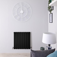 Radiatore Orizzontale Doppio di Design Nero Opaco - 635 x 630mm - 860W - Delta