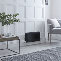 Radiatore Orizzontale Tradizionale a Tripla Colonna Antracite - 300mm x 605mm - Regent