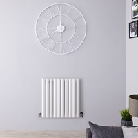 Radiatore Singolo di Design Orizzontale Bianco - 600 x 595mm - 558W - Revive