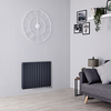 Radiatore Termoarredo di Design Termosifone Orizzontale con Attacco Interasse Centrale Revive Antracite 1.461 Watt 635mm x 595mm