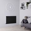 Radiatore Termoarredo Elettrico Orizzontale Termosifone Nero Opaco - 1000W - 635 x 1000mm - Revive