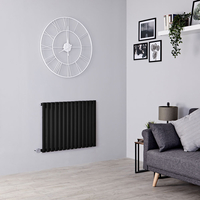 Radiatore Termoarredo Elettrico Orizzontale Termosifone Nero Opaco - 1000W - 635 x 826mm - Revive