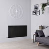 Radiatore Termoarredo Elettrico Orizzontale Termosifone Nero Opaco - 800W - 635 x 1180mm - Revive