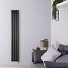 Radiatore Termoarredo Elettrico Verticale Termosifone Nero Opaco - 1200W - 1600 x 236mm - Revive
