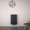 Radiatore Termoarredo Termosifone Design ad Acqua Orizzontale Attacco Centrale Interasse 50mm 600x375mm 512 Watt Alluminio Antracite