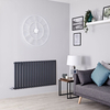 Radiatore Termosifone di Design Elettrico Orizzontale Antracite - 1000W - 635 x 1190mm - Delta