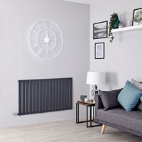 Radiatore Termosifone di Design Elettrico Orizzontale Antracite - 1000W - 635 x 1190mm - Delta