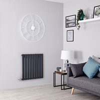 Radiatore Termosifone di Design Elettrico Orizzontale Antracite - 600W - 635 x 630mm - Delta