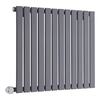 Radiatore Termosifone di Design Elettrico Orizzontale Antracite - 800W - 635 x 840mm - Delta