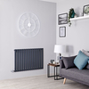 Radiatore Termosifone di Design Elettrico Orizzontale Antracite - 800W - 635 x 980mm - Delta
