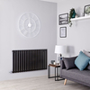 Radiatore Termosifone di Design Elettrico Orizzontale Nero Opaco - 1000W - 635 x 1190mm - Delta