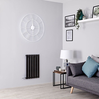 Radiatore Termosifone di Design Elettrico Orizzontale Nero Opaco - 400W - 635 x 420mm - Delta