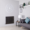 Radiatore Termosifone di Design Elettrico Orizzontale Nero Opaco - 800W - 635 x 840mm - Delta