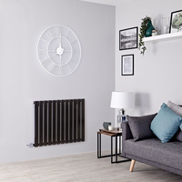 Radiatore Termosifone di Design Elettrico Orizzontale Nero Opaco - 800W - 635 x 840mm - Delta