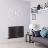 Radiatore Termosifone di Design Elettrico Orizzontale Nero Opaco - 800W - 635 x 980mm - Delta