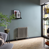 Radiatore Tradizionale a Doppia Colonna Orizzontale - Argento Metallizzato - 600mm x 605mm - Regent