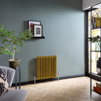 Radiatore Tradizionale a Doppia Colonna Orizzontale - Oro Metallizzato - 600mm x 605mm - Regent