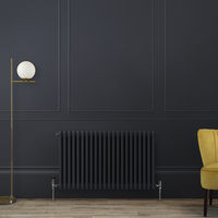 Radiatore Tradizionale a Tripla Colonna Orizzontale a Carbone Scuro (Dark Charcoal) - Scelta di Dimensioni - Regent