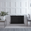 Radiatore Tradizionale di Design Orizzontale Nero Opaco - 3 x 22 Colonne - 1560W - 600 x 1011mm - Regent