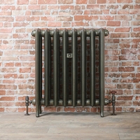 Radiatore Tradizionale in Ghisa 760mm - Colonne Ovali - Colore Ottone Antico - Erté - Disponibile in Diverse Misure