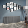 Radiatore Tradizionale Orizzontale a Tre Colonne - Argento Metallizzato - 600mm x 1595mm - Regent