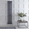 Radiatore Verticale Antracite in Stile Ghisa - 1800 x 380 x 100mm - 1558W - Regent