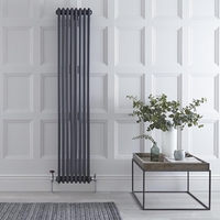 Radiatore Verticale Antracite in Stile Ghisa - 1800 x 380 x 100mm - 1558W - Regent