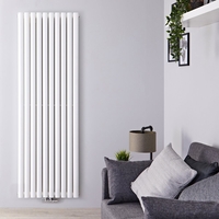 Radiatore Verticale Bianco di Design con Attacchi Centrali - 1931W - 1780 x 590mm - Revive Caldae
