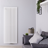 Radiatore Verticale Bianco di Design con Attacchi Centrali - 1937W - 1600 x 590mm - Revive Caldae