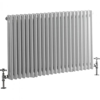 Radiatore Verticale Bianco in Stile Ghisa - 600 x 1010 x 68mm - 1249W - Regent