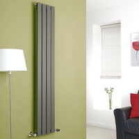 Radiatore Verticale di Design Antracite - 1600 x 280mm - 586W - Delta