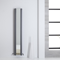 Radiatore Verticale di Design Antracite con Specchio - 1600 x 265mm - 789W - Sloane