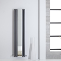 Radiatore Verticale di Design Antracite con Specchio - 1600 x 385mm - 1212W - Sloane