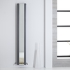 Radiatore Verticale di Design Antracite con Specchio 1800 x 265mm - 901W - Sloane