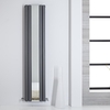 Radiatore Verticale di Design Antracite con Specchio 1800 x 385mm - 1344W - Sloane