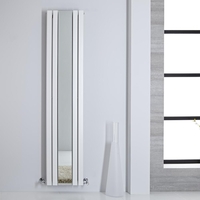 Radiatore Verticale di Design Bianco con Specchio - 1800 x 385mm - 1344W - Sloane