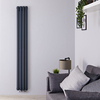 Radiatore Verticale Doppio Antracite di Design con Attacchi Centrali - 775W - 1600 x 236mm - Revive Caldae