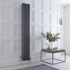Radiatore Verticale Misto in Stile Ghisa Antracite - 1800 x290mm - Disponibile con Termostato WiFi