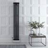 Radiatore Verticale Nero in Stile Ghisa - 1800 x 290 x 100mm - 1169W - Regent