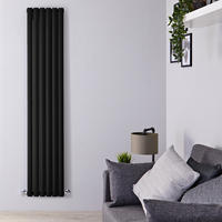 Radiatore Verticale Termosifone Nero Opaco - 1401W - 1780 x 354mm - Revive