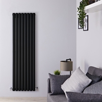 Radiatore Verticale Termosifone Nero Opaco - 1638W - 1600 x 472mm - Revive
