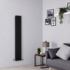 Radiatore Verticale Termosifone Nero Opaco - 819W - 1600 x 236mm - Revive