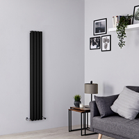 Radiatore Verticale Termosifone Nero Opaco - 819W - 1600 x 236mm - Revive