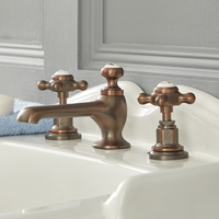 Rubinetto a 3 Fori Per Lavabo a Croce - Design Tradizionale Bronzo Brunito - Elizabeth